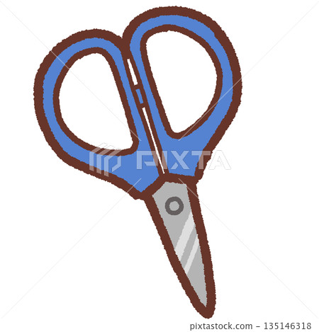 簡單的藍色剪刀插圖 135146318