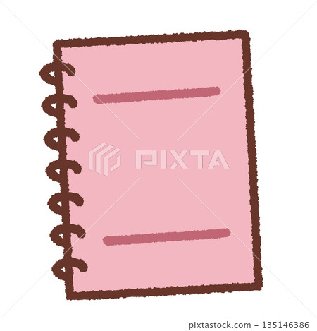 簡單的粉紅色筆記本插圖 135146386