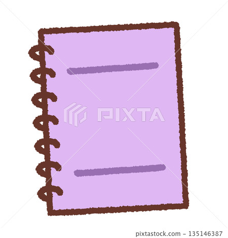簡單的紫色筆記本插圖 135146387