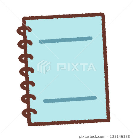 一個簡單的淺藍色筆記本的插圖 一個簡單的淺藍色筆記本的插圖 135146388