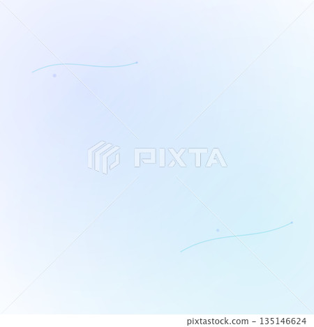 Soft pastel abstract background with minimal wavy cyan lines and small dots scattered across a light blue and white gradient evoking a serene digital space. 135146624