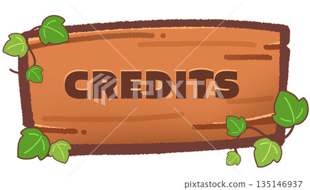 常春藤和木質標誌橫幅材料 135146937