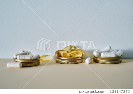 Vitamins and supplements for healthy lifestyle choices 135147273