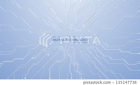 Futuristic circuit board design on clean backdrop. 135147736