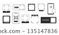 QR code frame box, template. QR code with inscription scan me with smartphone. Scan me icon. Scan qr code icon for payment, mobile app 135147836