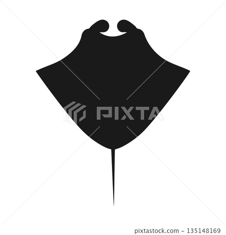 Manta ray silhouette isolated on white background. Stingray. Vector illustration 135148169