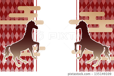 馬年新年圖片留白朦朧菱形圖案 馬年新年圖片留白朦朧菱形圖案 135149109