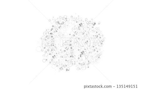 Abstract black and white circles pattern on white 135149151