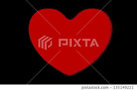 Red heart symbolizing love and romance on black background Red heart symbolizing love and romance on black background 135149221