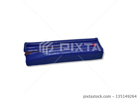 A piece of blue plasticine for children. A piece of blue plasticine for children. 135149264