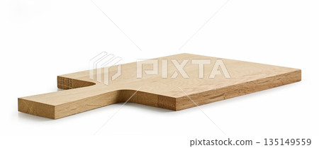 new empty wooden cutting board isolated on white 135149559