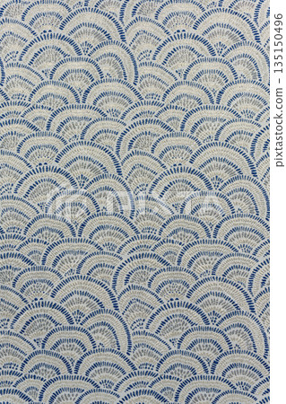 Light silver-gray jacquard fabric texture with wave pattern and metallic silver lurex, textile collection Light silver-gray jacquard fabric texture with wave pattern and metallic silver lurex, textile collection 135150496