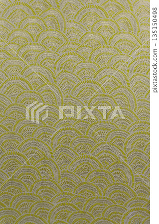 Taupe brocade fabric texture with wave pattern and metallic gold lurex, textile collection Taupe brocade fabric texture with wave pattern and metallic gold lurex, textile collection 135150498