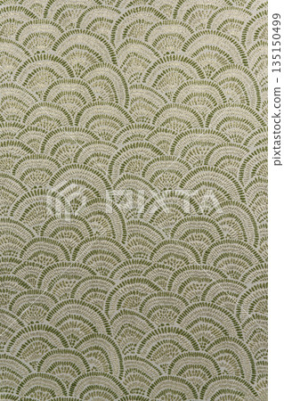 Light beige brocade fabric texture with wave pattern and metallic gold lurex, textile collection Light beige brocade fabric texture with wave pattern and metallic gold lurex, textile collection 135150499