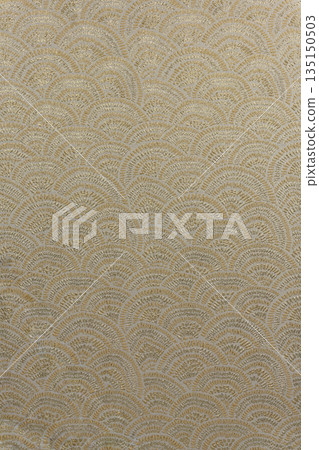 Taupe-gold brocade fabric texture with wave pattern and metallic gold lurex, textile collection Taupe-gold brocade fabric texture with wave pattern and metallic gold lurex, textile collection 135150503