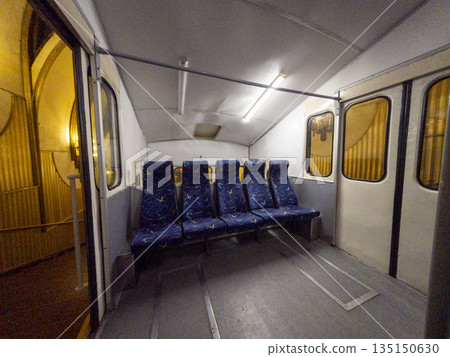 The interior of a funicular car in Kyiv The interior of a funicular car in Kyiv 135150630