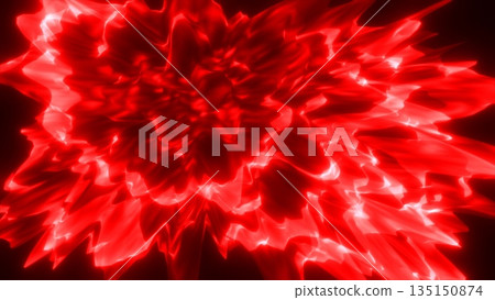Abstract red shiny glowing energy lines and magic waves, abstract background 135150874