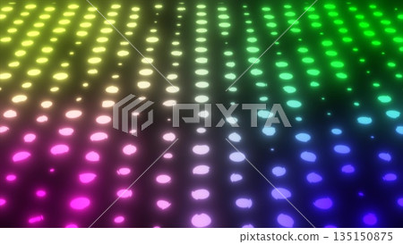 Abstract background of colorful flashing dots 135150875