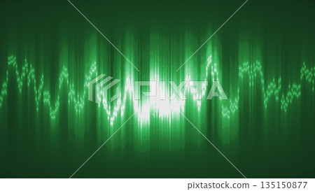 Abstract green energy equalizer from particles and dots abstract background 135150877