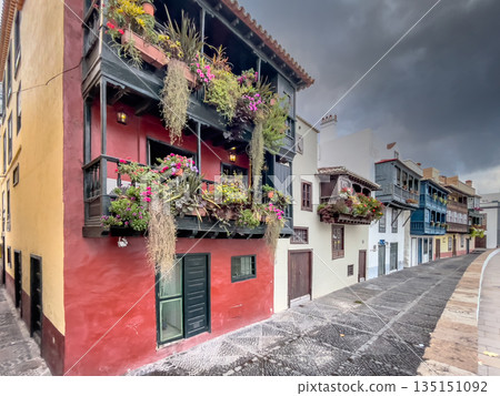 Historic Houses with Traditional woodwork balconies Historic Houses with Traditional woodwork balconies 135151092