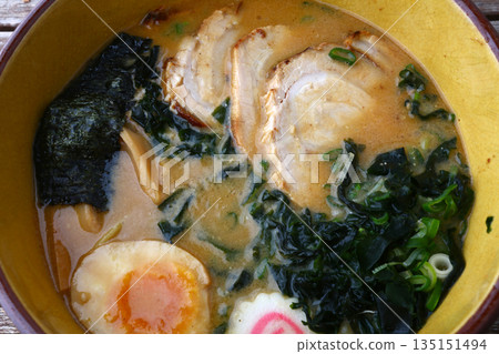 Steaming Hot Bowl of Traditional Japanese Ramen Steaming Hot Bowl of Traditional Japanese Ramen 135151494