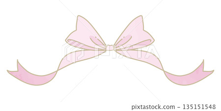 Pink ribbon illustration material 135151548