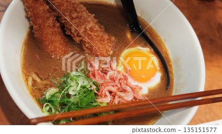 Steaming Hot Bowl of Traditional Japanese Ramen Steaming Hot Bowl of Traditional Japanese Ramen 135151577