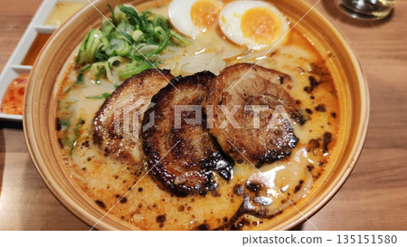 Steaming Hot Bowl of Traditional Japanese Ramen Steaming Hot Bowl of Traditional Japanese Ramen 135151580