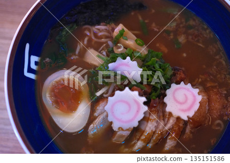Steaming Hot Bowl of Traditional Japanese Ramen Steaming Hot Bowl of Traditional Japanese Ramen 135151586