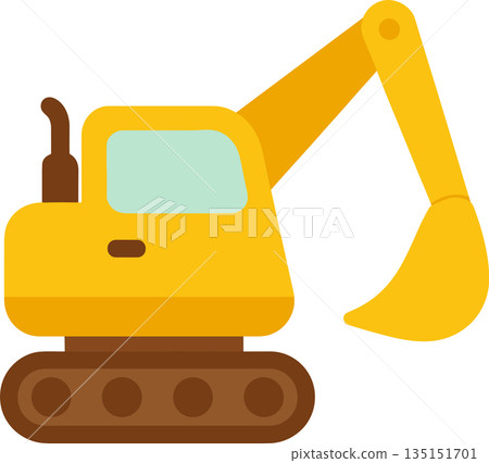 挖掘機車的插圖 挖掘機車的插圖 135151701