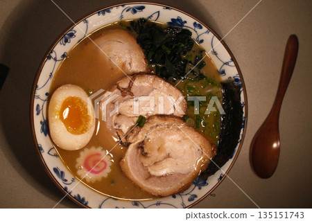 Steaming Hot Bowl of Traditional Japanese Ramen Steaming Hot Bowl of Traditional Japanese Ramen 135151743