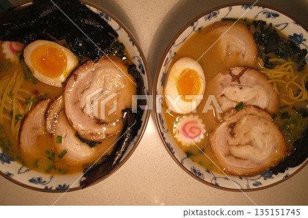 Steaming Hot Bowl of Traditional Japanese Ramen Steaming Hot Bowl of Traditional Japanese Ramen 135151745
