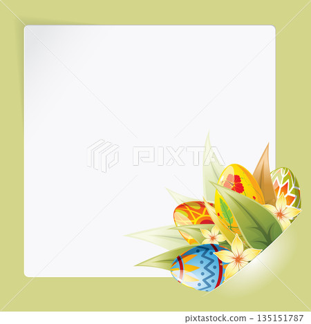 Easter Frame with Sheet Paper mounted in pocket Easter Frame with Sheet Paper mounted in pocket 135151787