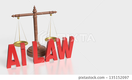 Artificial Intelligence and the Balance of Law 3d render. 135152097