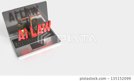Artificial Intelligence Law and Digital Justice Concept 3d render. 135152099