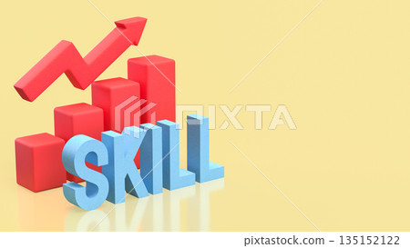 Skill Development Growth Chart for Career and Business Success 3d render. 135152122