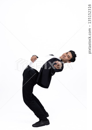 Man leaning back in a funny or shocked pose. Man leaning back in a funny or shocked pose. 135152316