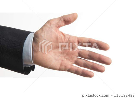 Male hand held out for a handshake 135152482