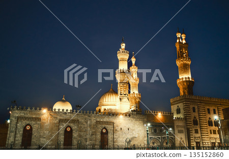 Bright Lights Of The Mosque In The Night  135152860