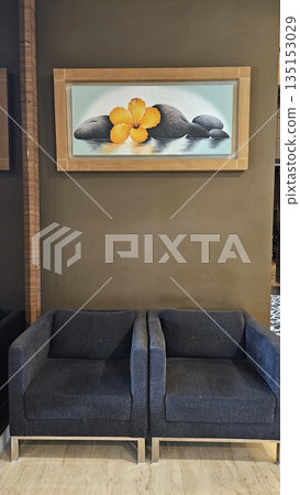 This two sofa with painting background This two sofa with painting background 135153029