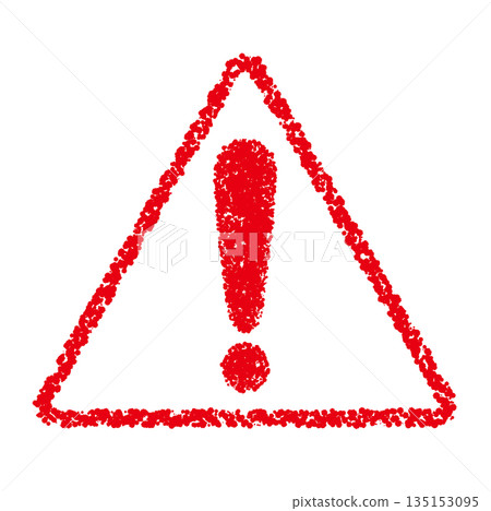 Crayon material hand-drawn warning mark 135153095