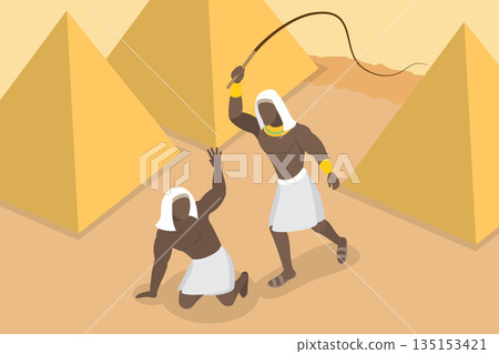 3D Isometric Flat Vector Illustration of Egypt Slavery, Enslaved In Ancient Egypt Depicted Biblically 3D Isometric Flat Vector Illustration of Egypt Slavery, Enslaved In Ancient Egypt Depicted Biblically 135153421