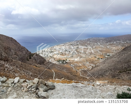 從古錫拉眺望希臘聖托里尼島 從古錫拉眺望希臘聖托里尼島 135153708