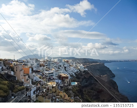 希臘聖托里尼菲拉鎮景色 135153725