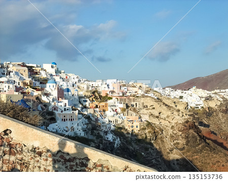 Oia landscape at dusk, Santorini, Greece 135153736