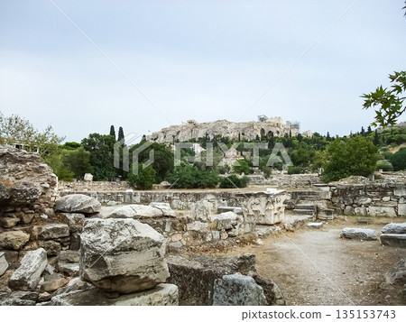 Athens, Greece: ruins near the Parthenon Athens, Greece: ruins near the Parthenon 135153743
