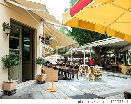 Outdoor restaurant in Athens, Greece 135153744