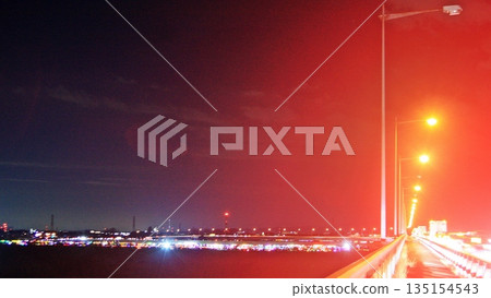 ② Dekotora 拉力賽及國道 17 號線，上部國道（2025.12.31） 遠景：比賽場地、新上部大橋及交通擁堵，群馬縣太田市 135154543