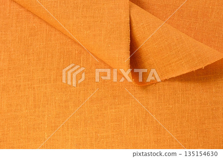 orange hemp viscose natural fabric cloth color, sackcloth rough texture of textile fashion 135154630
