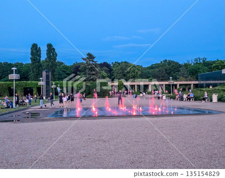 Dancing Waters Elegant Fountain in City Park 135154829